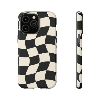 Liquid Check iPhone Tough Case | Wavy Checkerboard