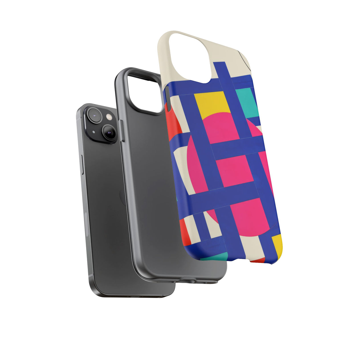 Chromatic Mischief iPhone Tough Case | Geometric Color Block Art
