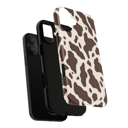Cocoa Ranch iPhone Tough Case | Brown Cow Print