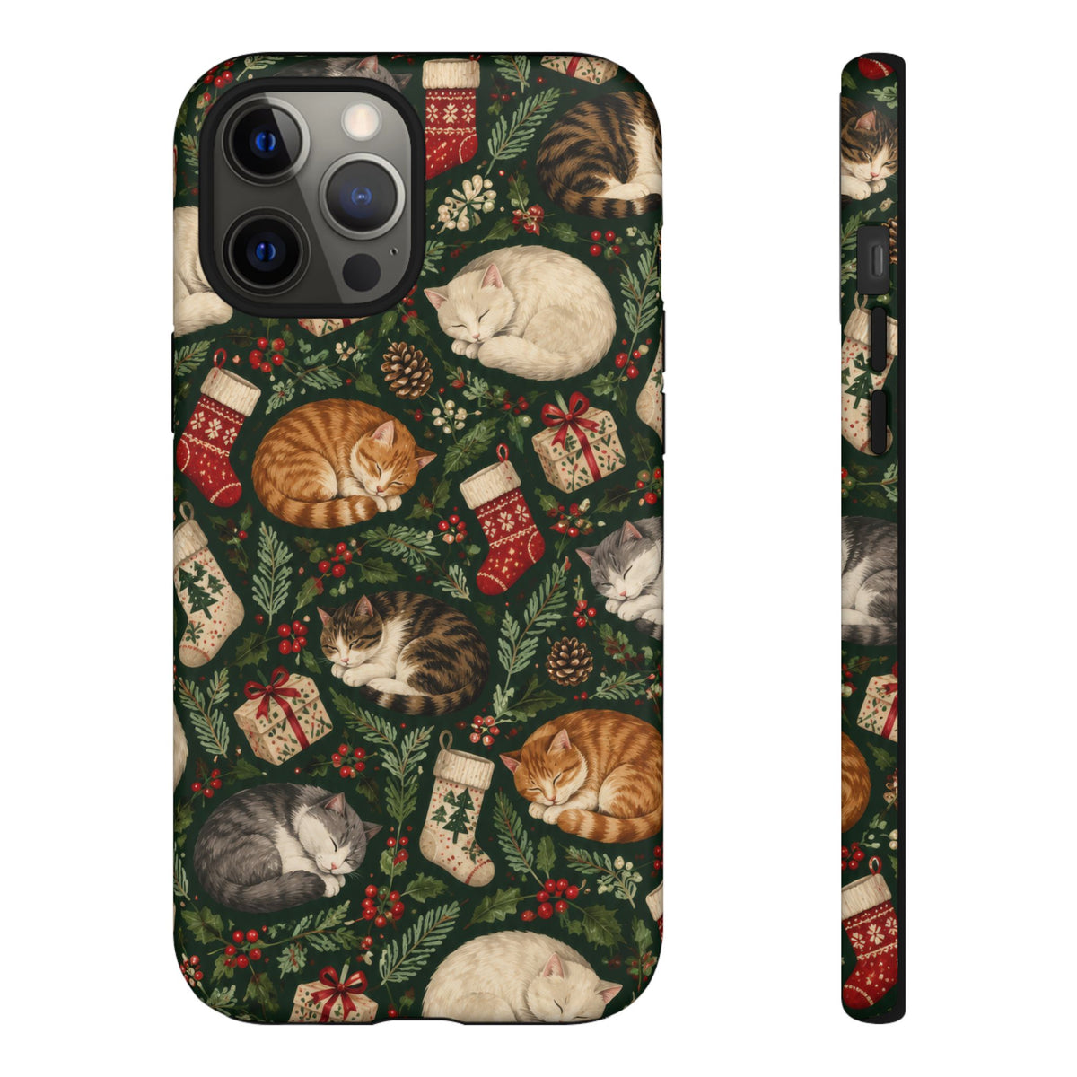 Christmas Cat Naps iPhone Tough Case | christmas cats