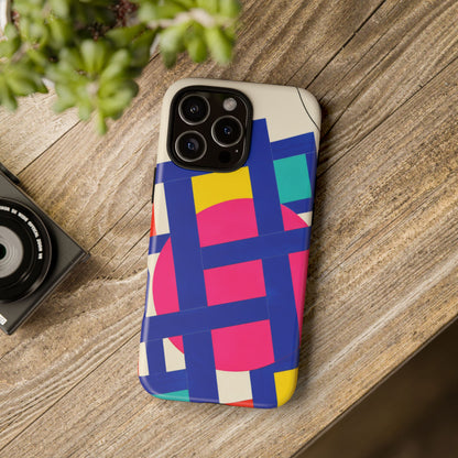 Chromatic Mischief iPhone Tough Case | Geometric Color Block Art