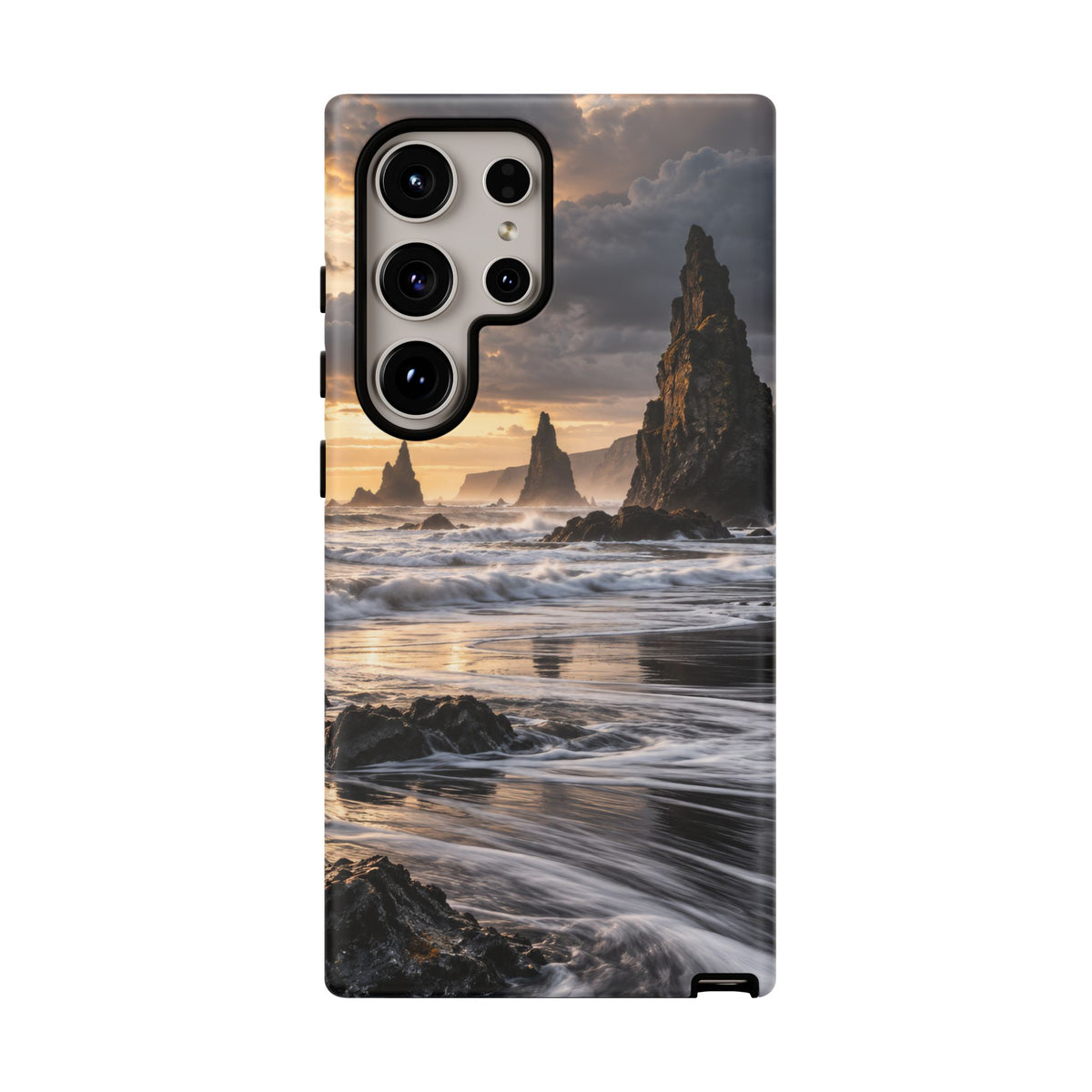 Black Sand and Silver Samsung Galaxy Tough Case | black sand beach