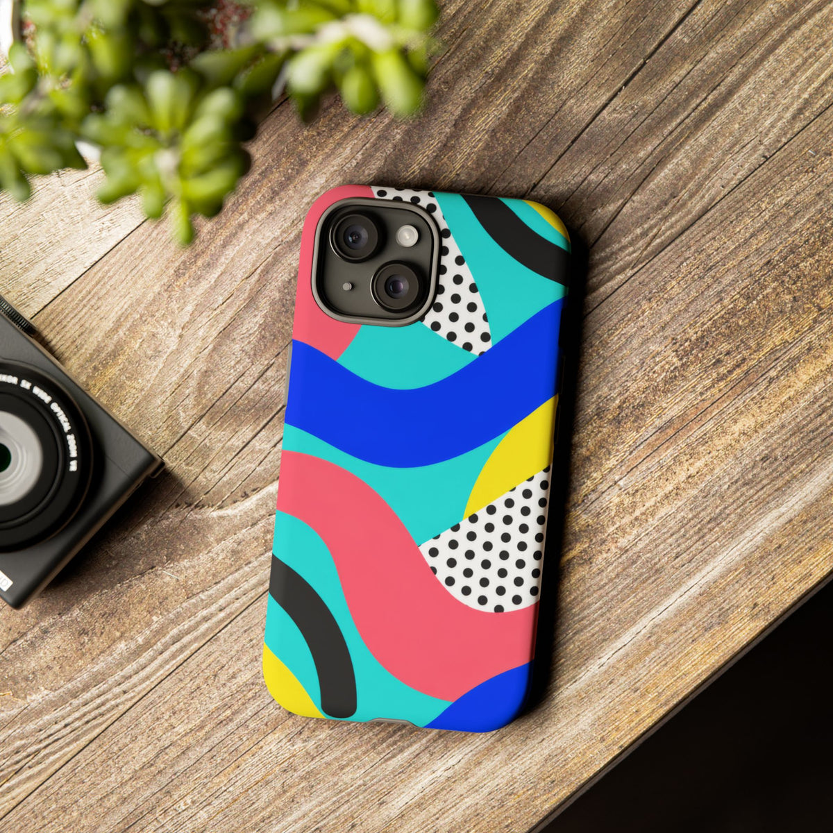 Poolside Pop iPhone Tough Case | Wavy Color Block