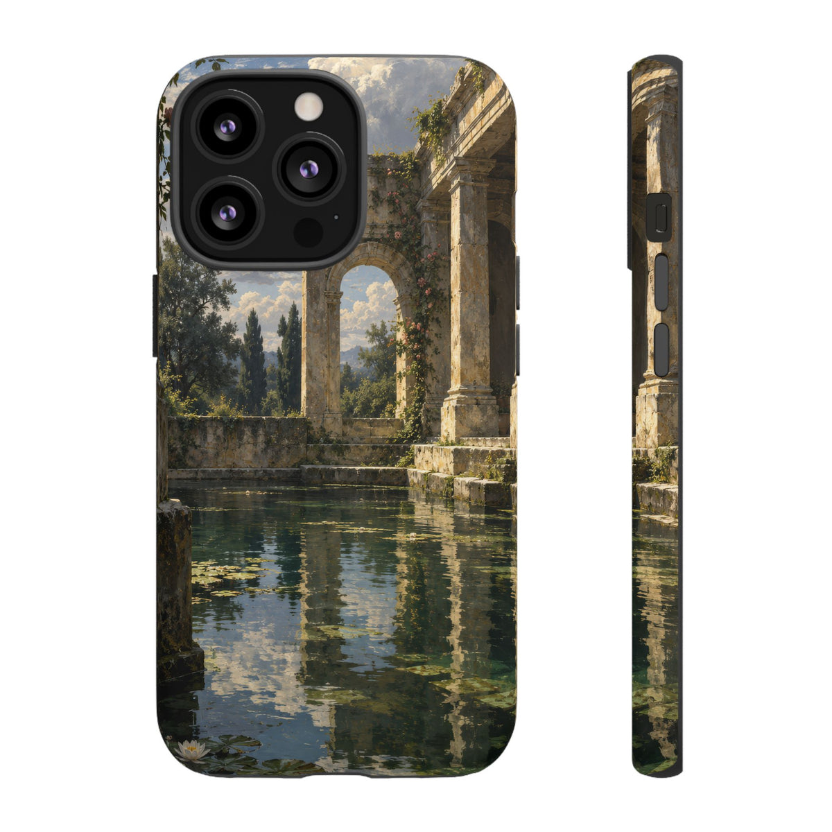 The Flooded Court iPhone Tough Case | Ancient Garden Landscape