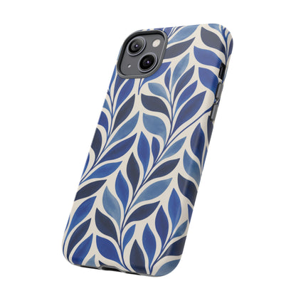 Cobalt Current iPhone Tough Case | Cobalt Blue Leaf Pattern