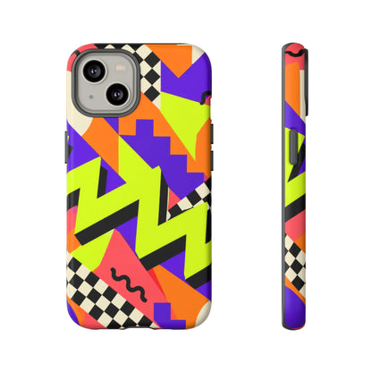 Acid Arcade iPhone Tough Case | Bright Retro Geometry