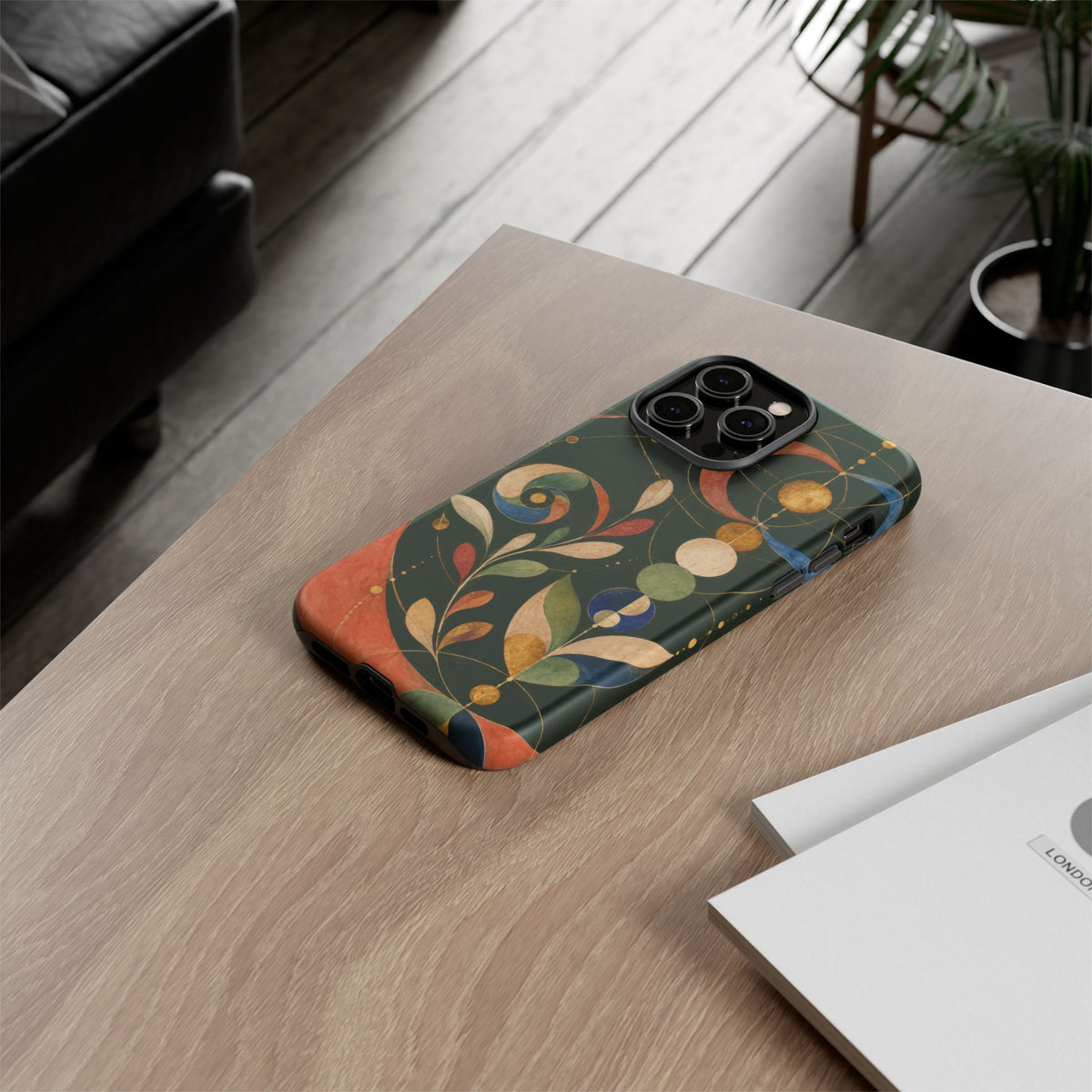 Orbital Garden iPhone Tough Case | Celestial Botanical Geometry