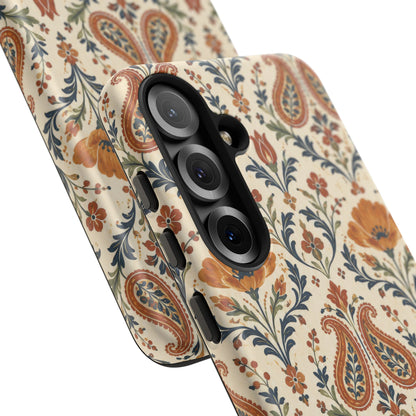 Terracotta Arabesque Samsung Galaxy Tough Case | Terracotta Floral Paisley