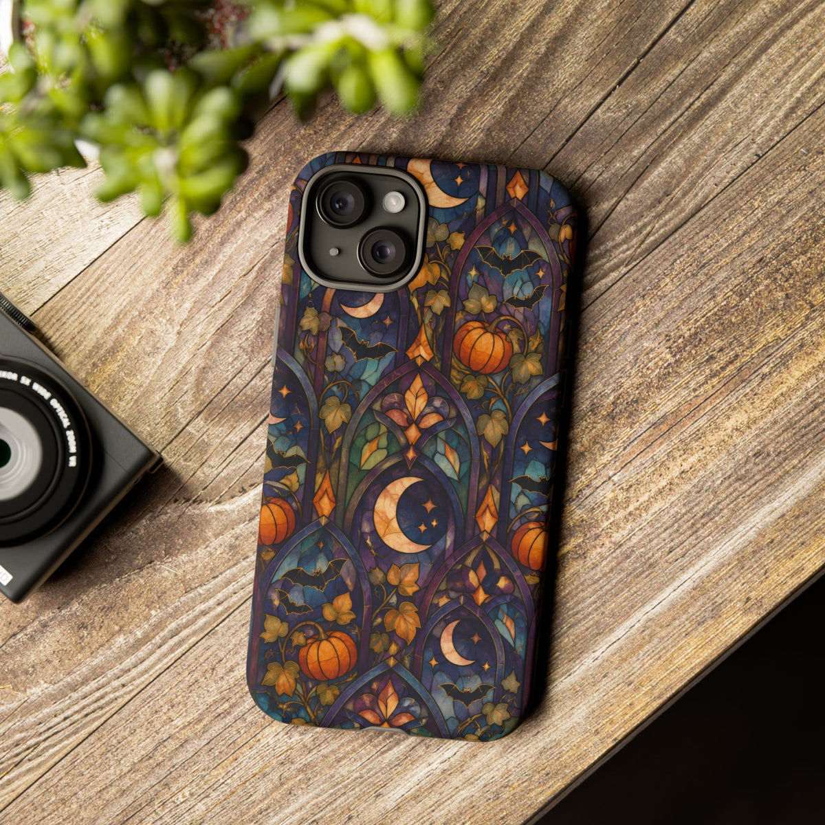 Amber Moon Window iPhone Tough Case | celestial halloween