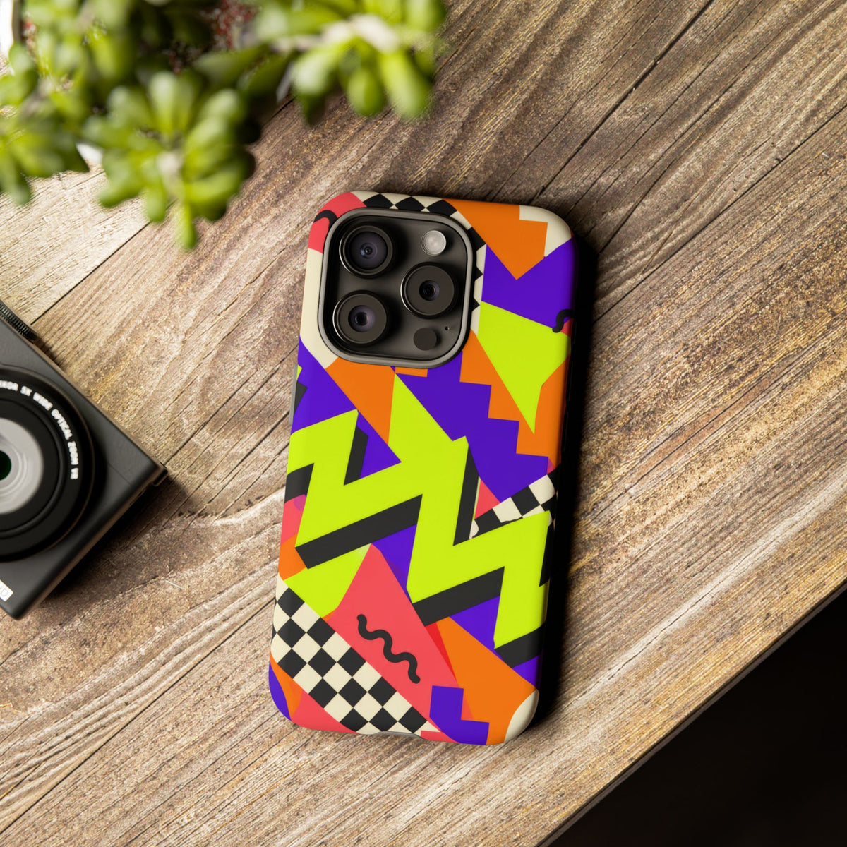 Acid Arcade iPhone Tough Case | Bright Retro Geometry