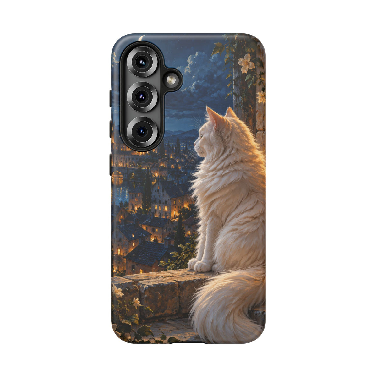 Moonlit Window Samsung Galaxy Tough Case | white cat