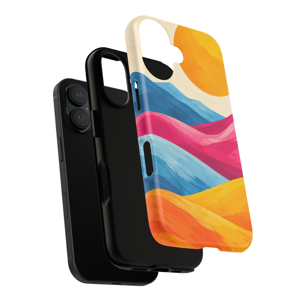 Golden Drift iPhone Tough Case | colorful hills
