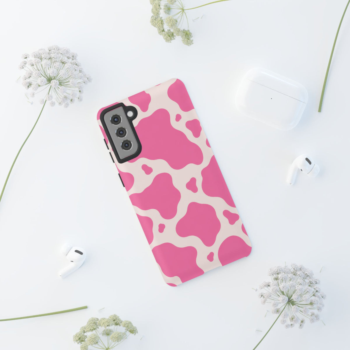 Strawberry Milk Samsung Galaxy Tough Case | Pink Cow Print