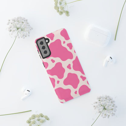 Strawberry Milk Samsung Galaxy Tough Case | Pink Cow Print