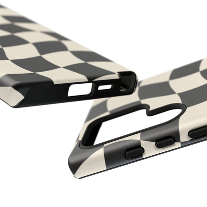 Liquid Check Samsung Galaxy Tough Case | Wavy Checkerboard