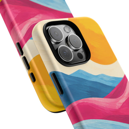 Golden Drift iPhone Tough Case | colorful hills