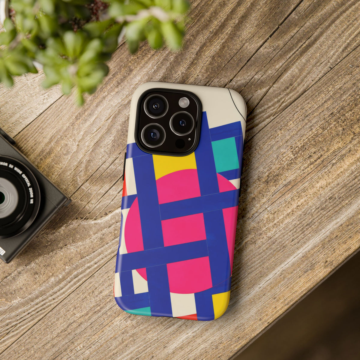 Chromatic Mischief iPhone Tough Case | Geometric Color Block Art