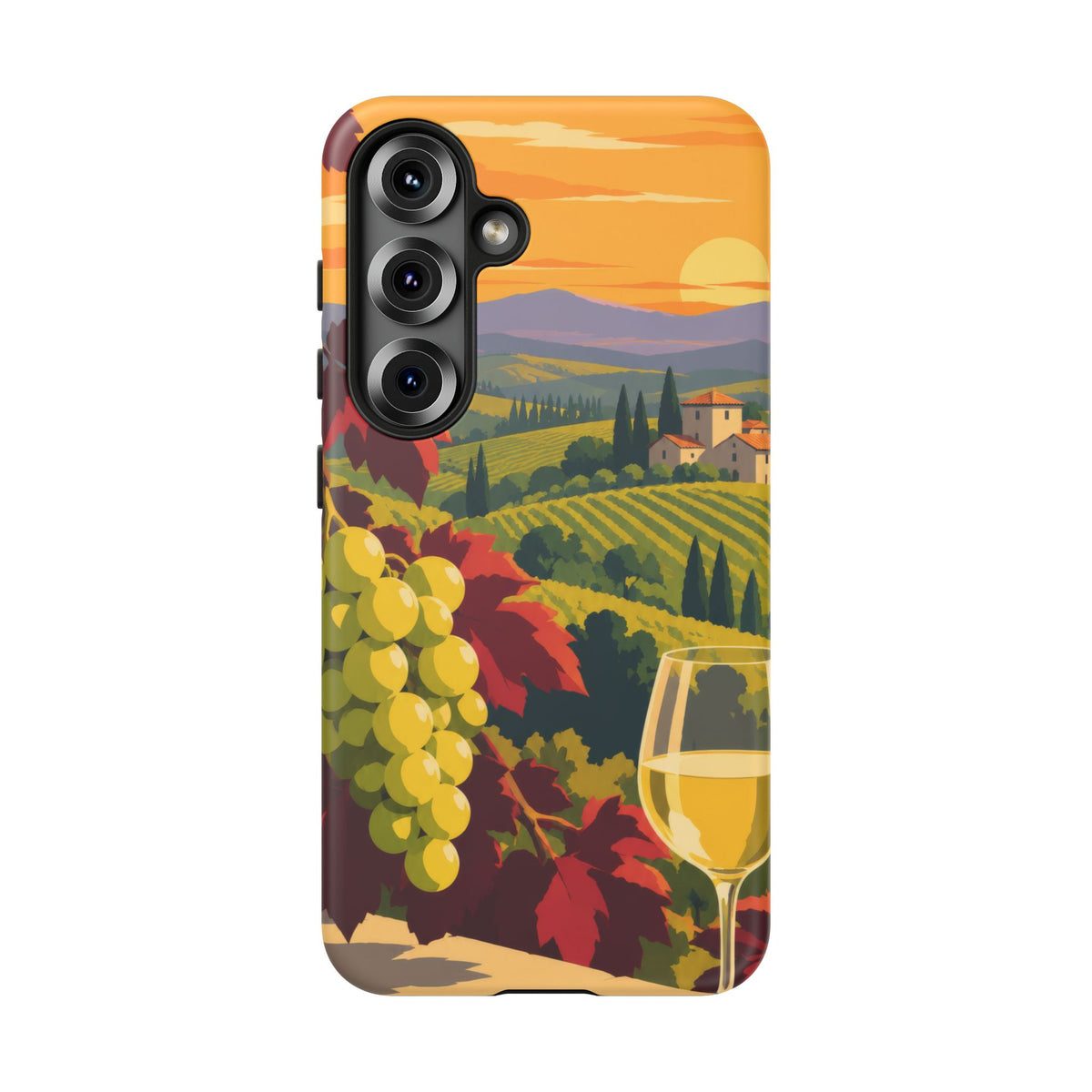 Wine & Grapes — Golden Vintage Samsung Galaxy Tough Case | wine grapes