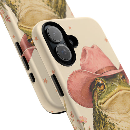 Cowboy Frog iPhone Tough Case | Pink Hat Bullfrog