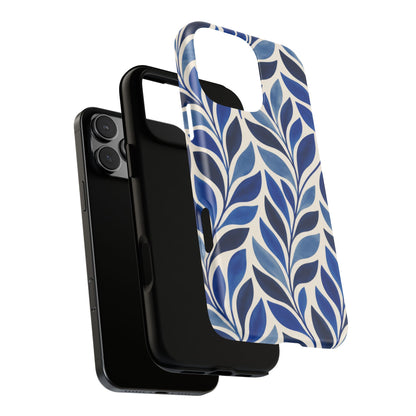 Cobalt Current iPhone Tough Case | Cobalt Blue Leaf Pattern