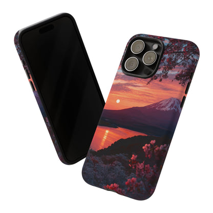 Fuji Moonlit Sakura iPhone Tough Phone Case