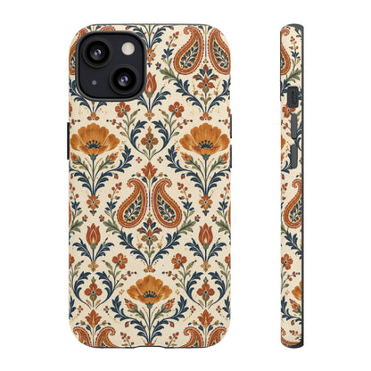 Terracotta Arabesque iPhone Tough Case | Terracotta Floral Paisley