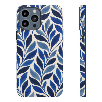 Cobalt Current iPhone Tough Case | Cobalt Blue Leaf Pattern