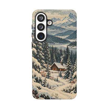 Vintage Winter Cabin Tough Phone Case