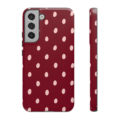Burgundy Polka Dot Samsung Galaxy Tough Case | Mulberry Confetti