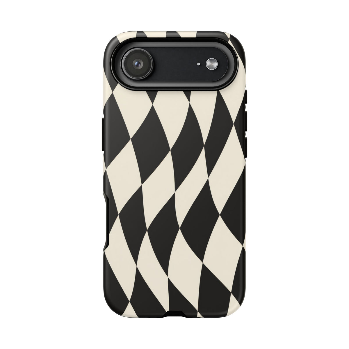 Harlequin Sway iPhone Tough Case | Black & White Harlequin