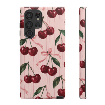 Cherry Ribbon Samsung Galaxy Tough Case | cherry print