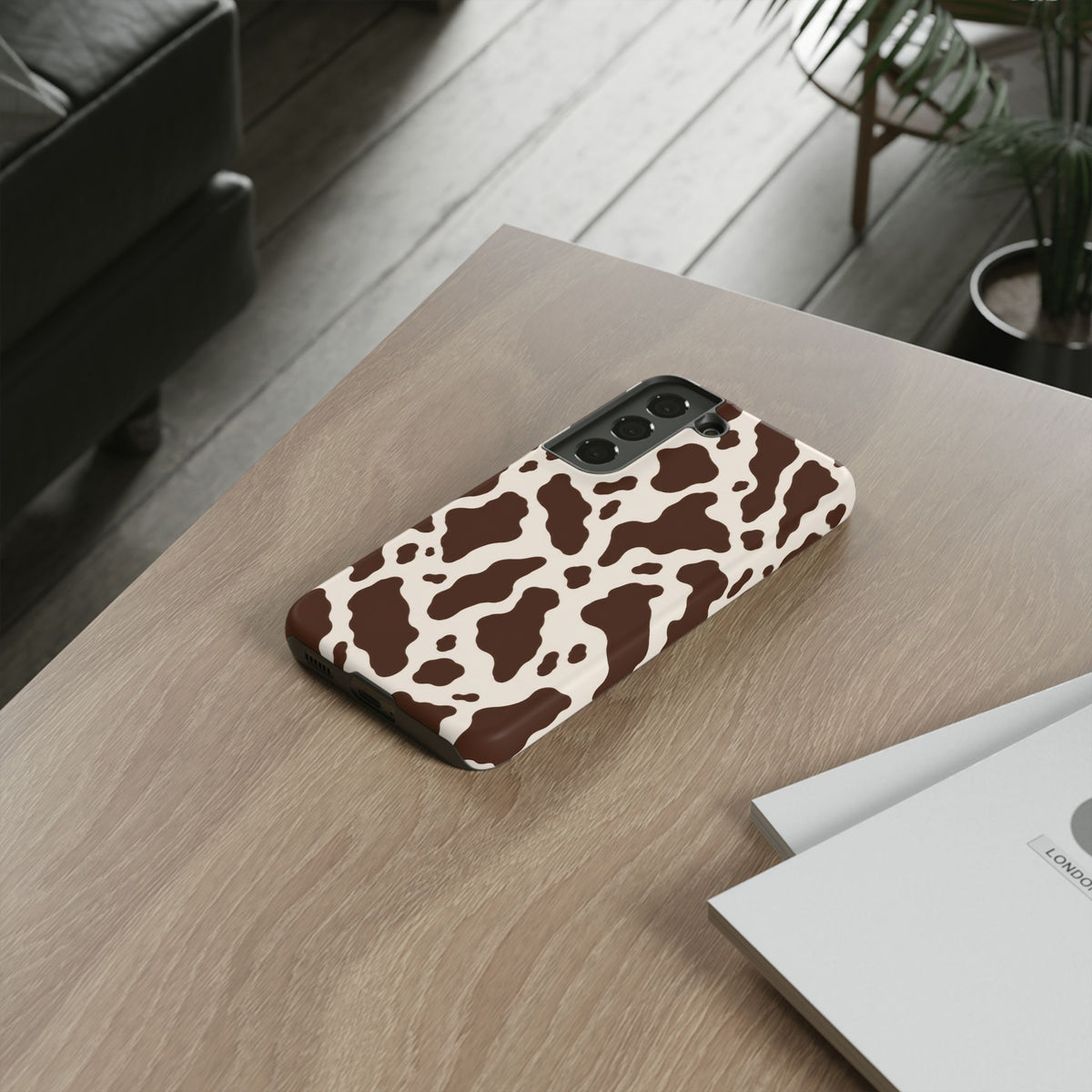 Cocoa Ranch Samsung Galaxy Tough Case | Brown Cow Print