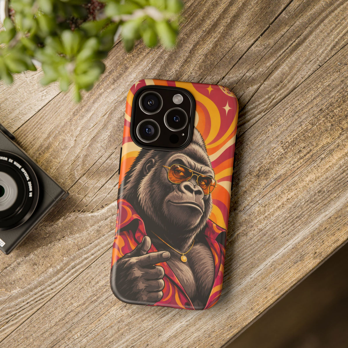 Velvet Groove iPhone Tough Case | Retro Disco Gorilla Art