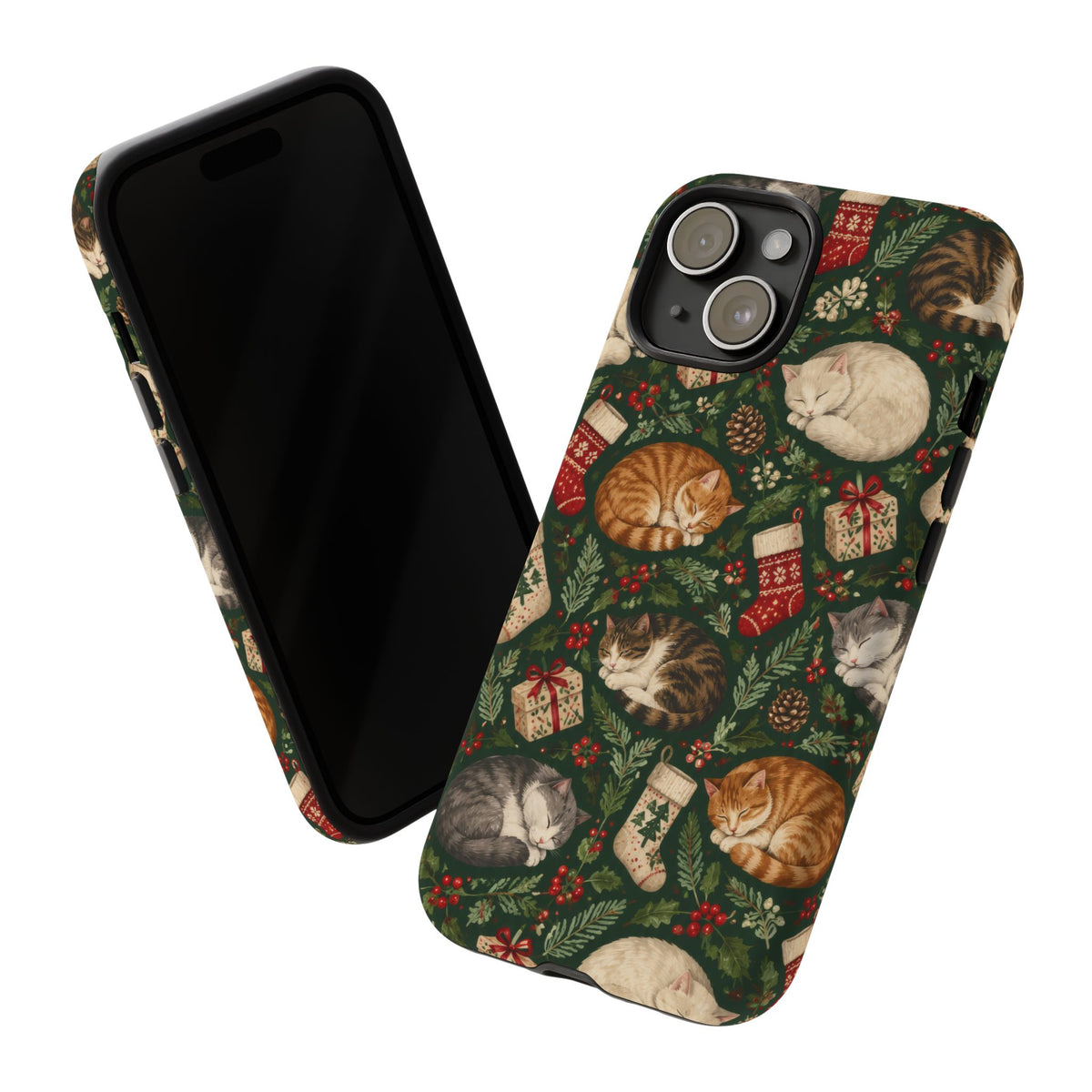 Christmas Cat Naps iPhone Tough Case | christmas cats