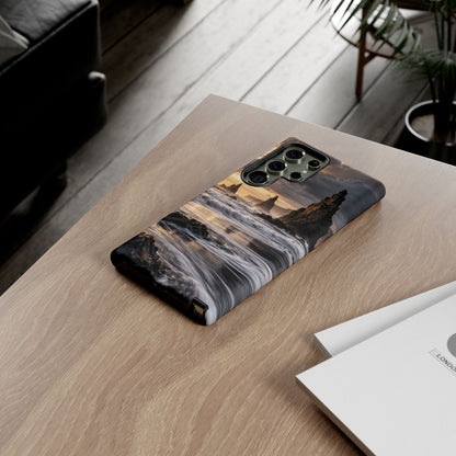 Black Sand and Silver Samsung Galaxy Tough Case | black sand beach