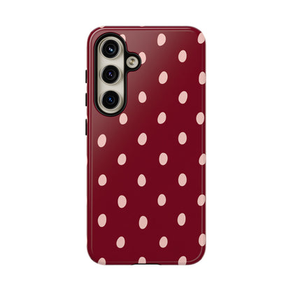 Burgundy Polka Dot Samsung Galaxy Tough Case | Mulberry Confetti