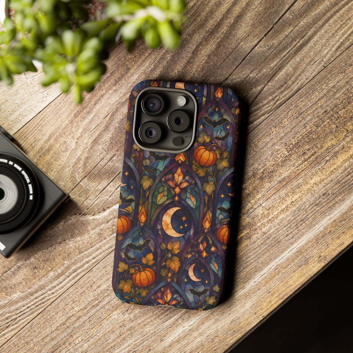Amber Moon Window iPhone Tough Case | celestial halloween