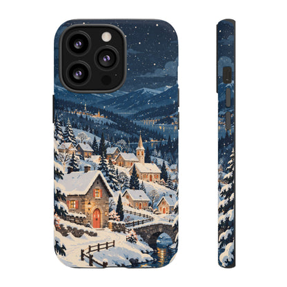 Snowfall on Juniper Lane iPhone Tough Case | christmas village