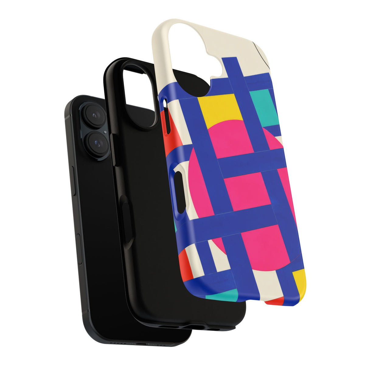 Chromatic Mischief iPhone Tough Case | Geometric Color Block Art