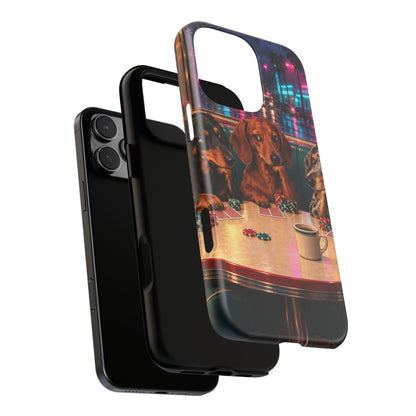 All-Night Aces iPhone Tough Case | dachshund poker