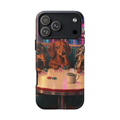 All-Night Aces iPhone Tough Case | dachshund poker