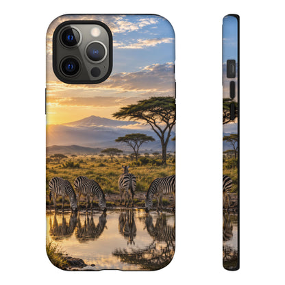 Zebra Water Mirror iPhone Tough Case | zebra safari