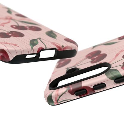 Cherry Ribbon Samsung Galaxy Tough Case | cherry print