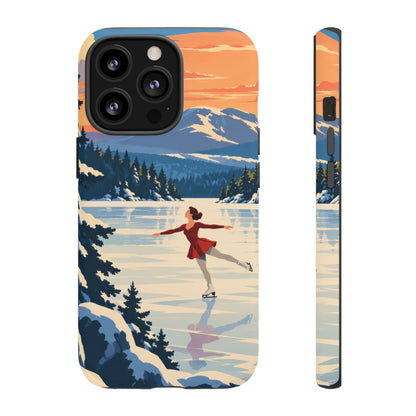 Lake Placid Skater — Winter Glide iPhone Tough Case