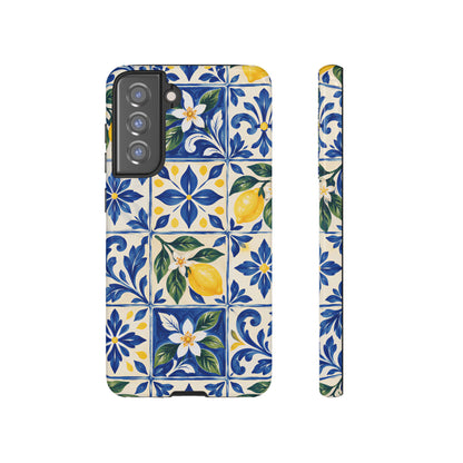 Blue Lemon Tile Samsung Galaxy Tough Case | Azulejo Orchard