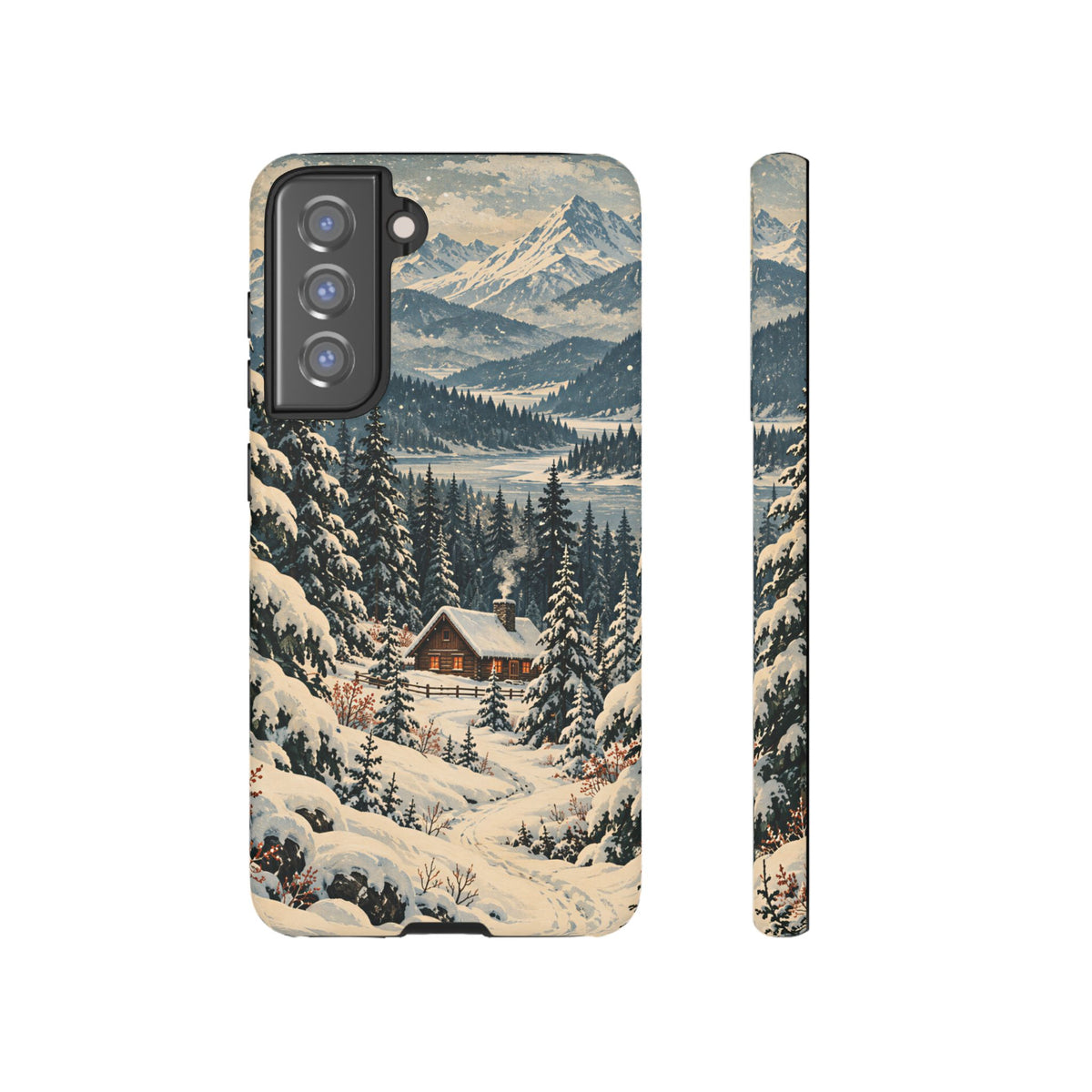 Vintage Winter Cabin Tough Phone Case