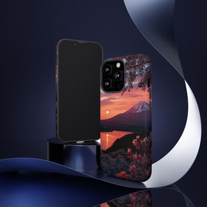 Fuji Moonlit Sakura iPhone Tough Phone Case