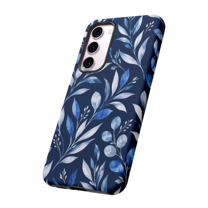 Blue Hour Botanical Samsung Galaxy Tough Case | Blue Botanical Leaf Pattern