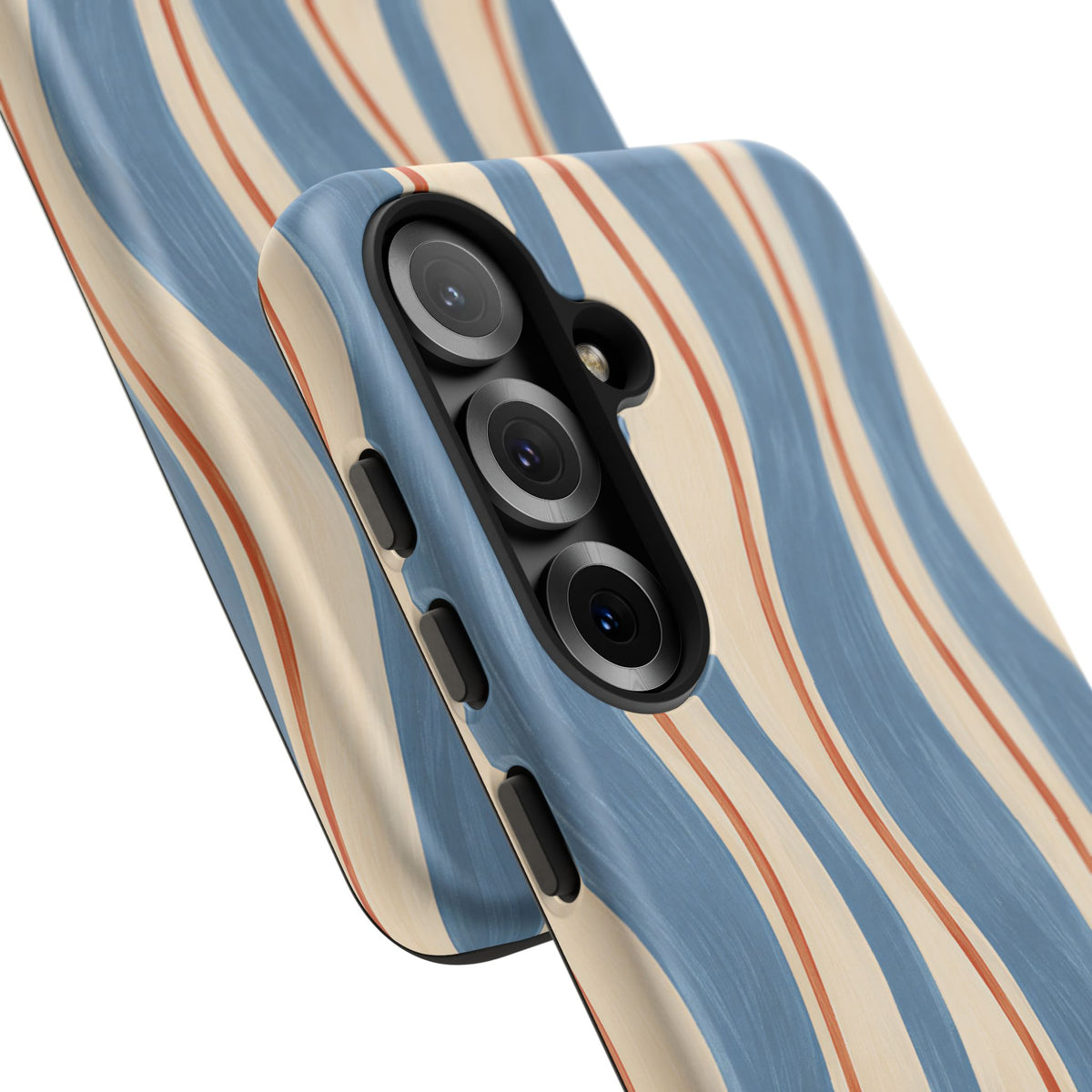 Blue Wavy Stripe Samsung Galaxy Tough Case | Riviera Ribbons