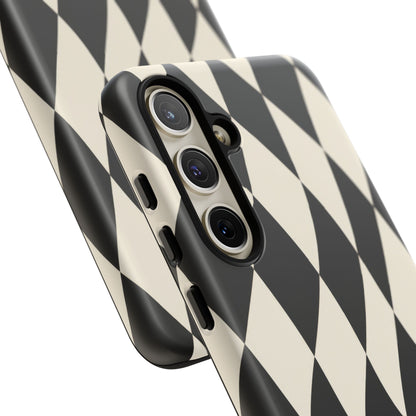 Harlequin Sway Samsung Galaxy Tough Case | Black & White Harlequin